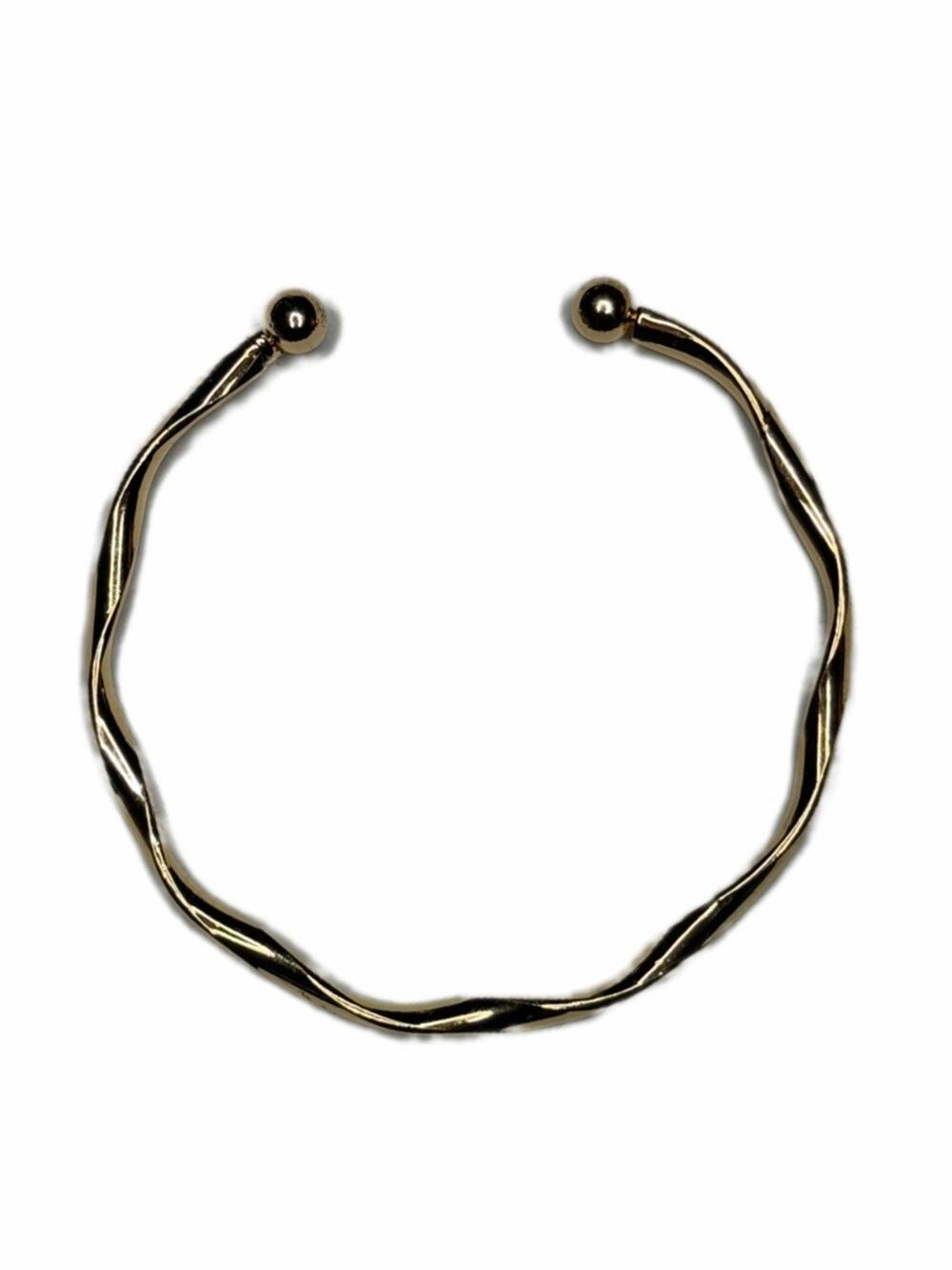 Twisted Open Cuff Bangle Gold tone